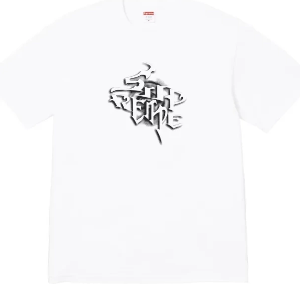 black 24FW M letter printed T-shirt and XL L white S in WEEK18 0821